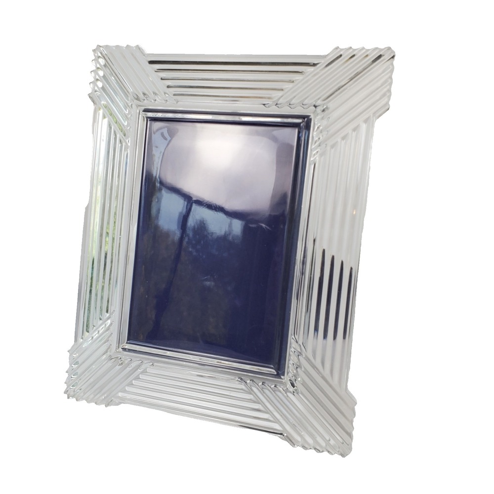 Mikasa Crystal Art Deco Crystal Ribbed Starburst Picture Frame 3" x 5" Photo